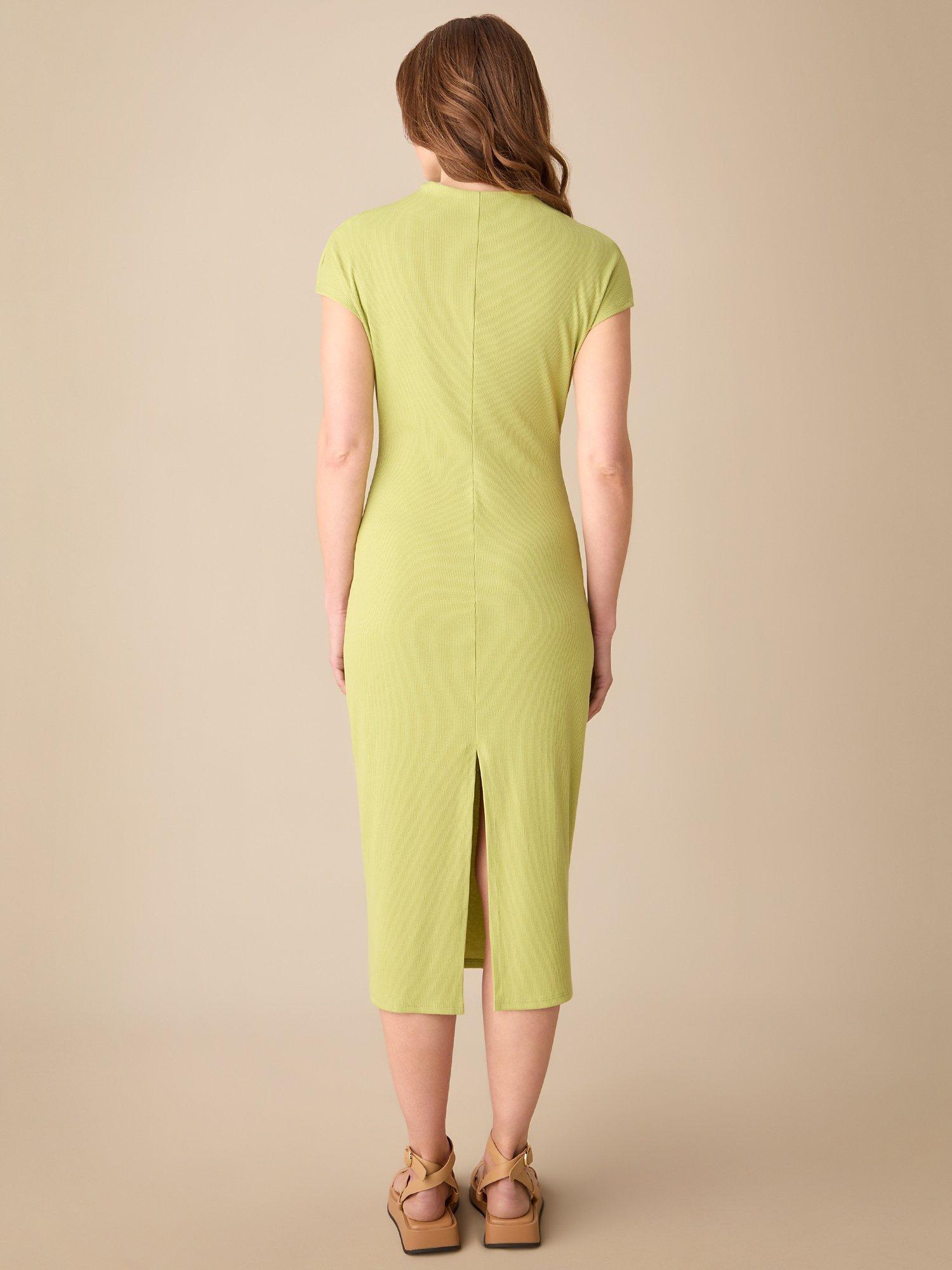 Ro&Zo Narrow Rib Knit Midi Dress, Green, 6