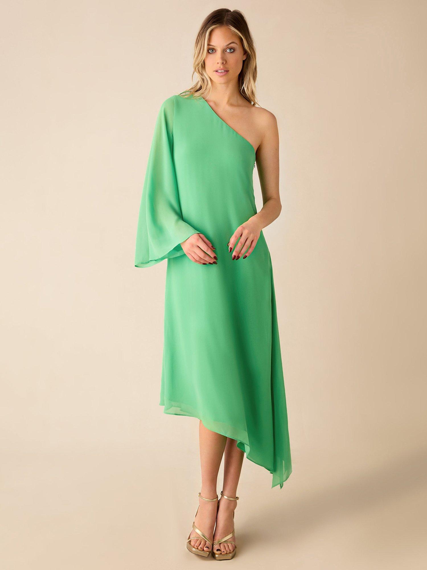 Ro&Zo Oona Chiffon One Shoulder Maxi Dress, Green, 6