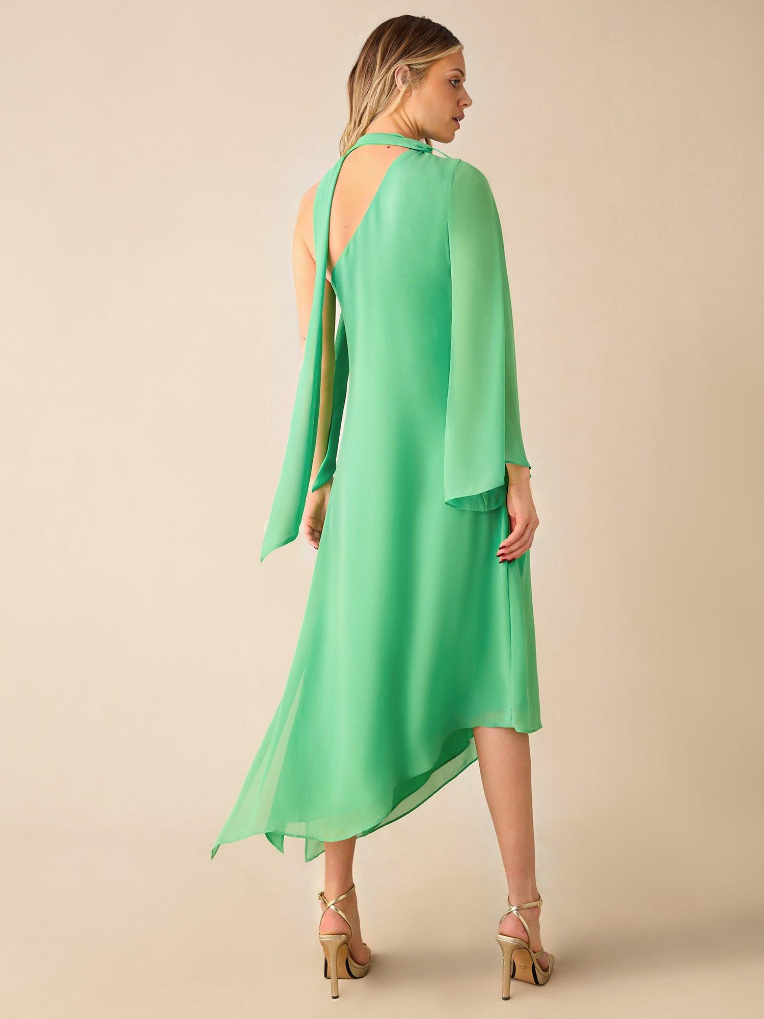 Ro&Zo Oona Chiffon One Shoulder Maxi Dress, Green, 6