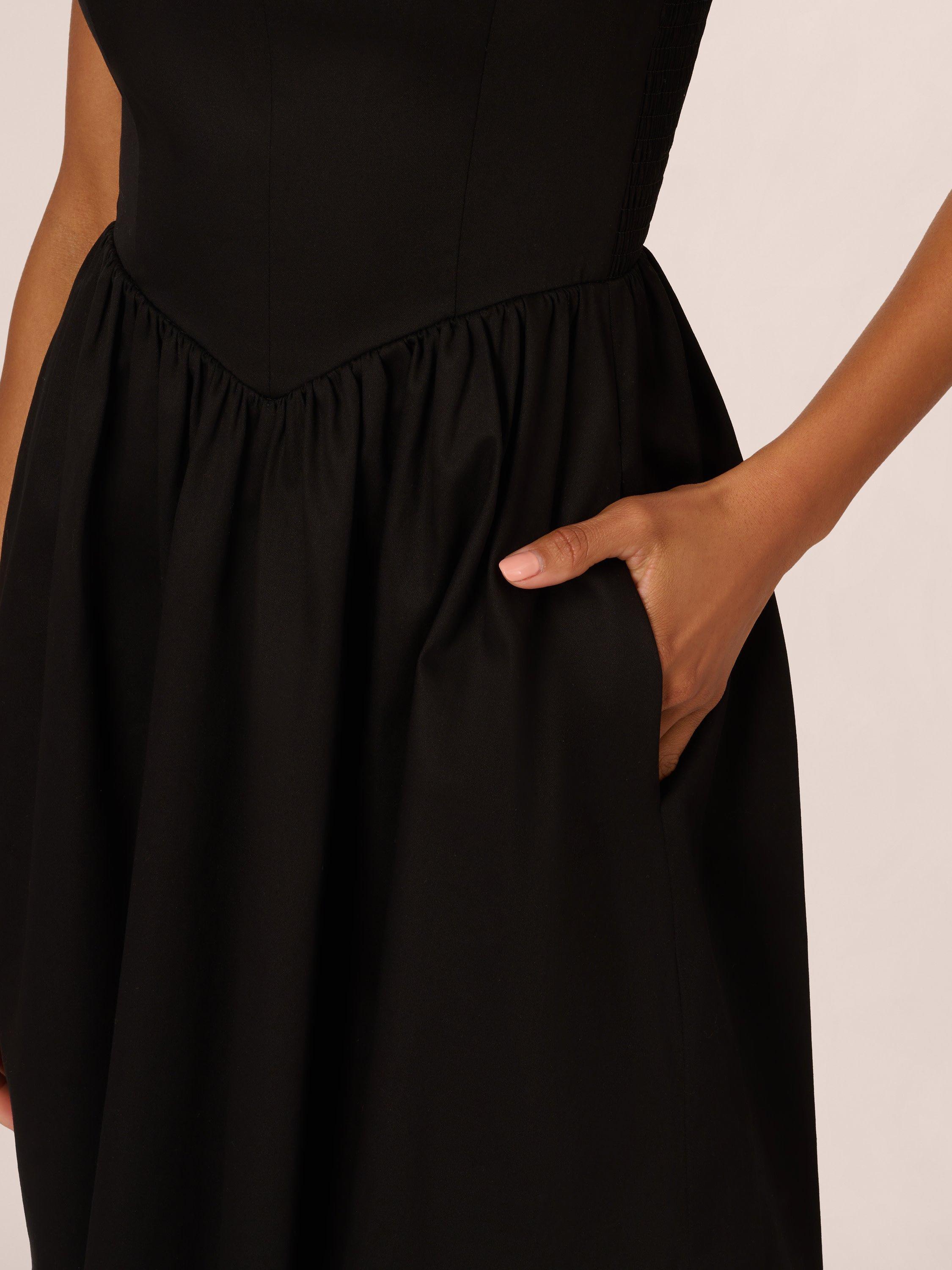 Product image 6 of 8, which shows Adrianna by Adrianna Papell Stretch Skater Mini Dress, Black, 6