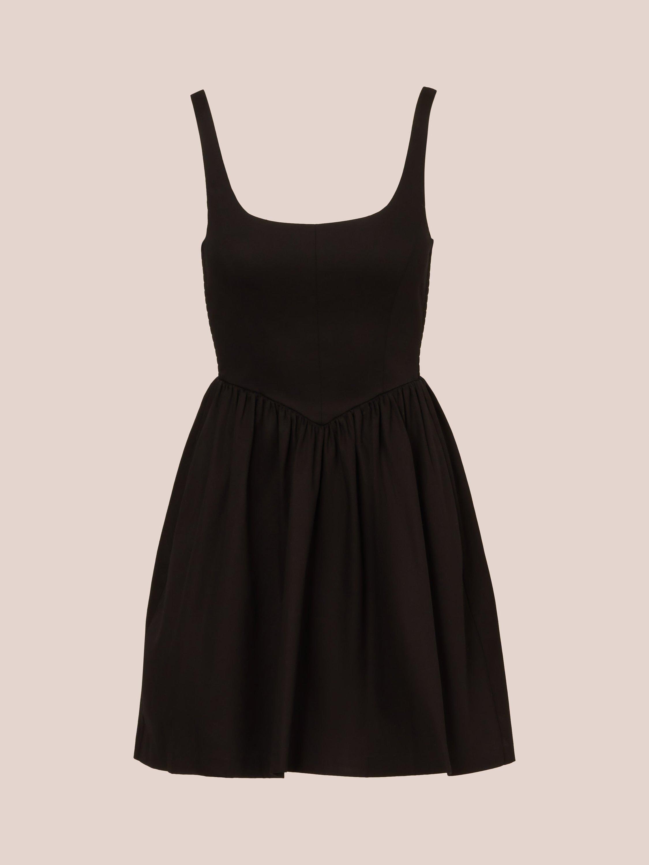 Product image 7 of 8, which shows Adrianna by Adrianna Papell Stretch Skater Mini Dress, Black, 6