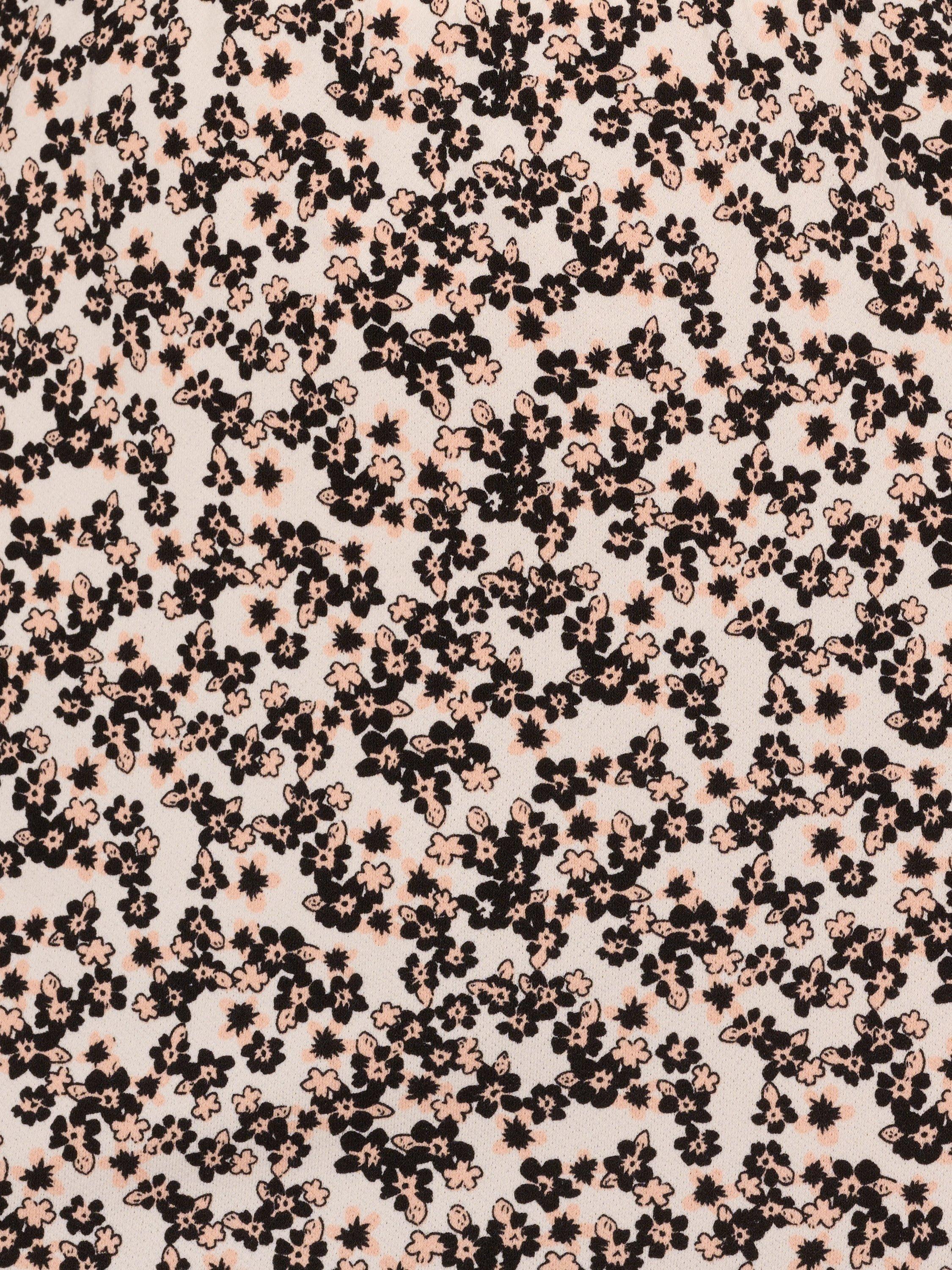 Product image 7 of 7, which shows Adrianna Papell Ruffle Neck Ditsy Floral Midi Dress, Ivory/Black, S