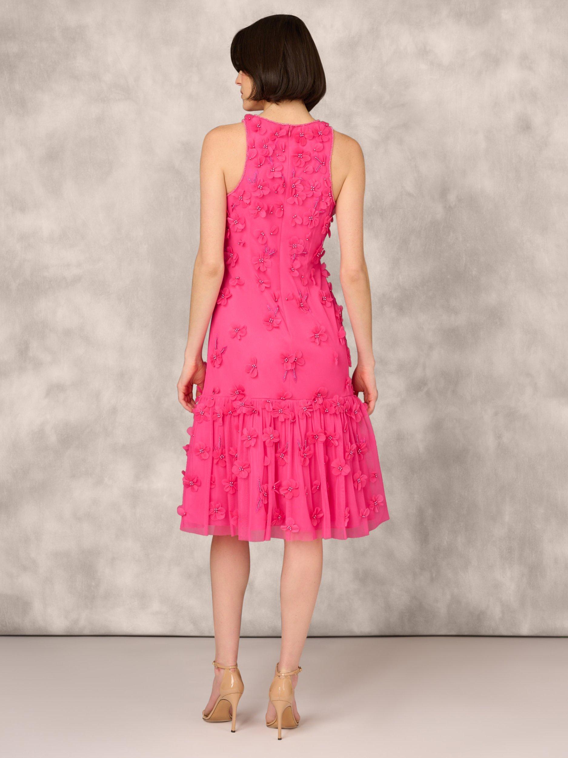 Aidan Mattox by Adrianna Papell Embellishment Cocktail Dress, Electric Pink, 6