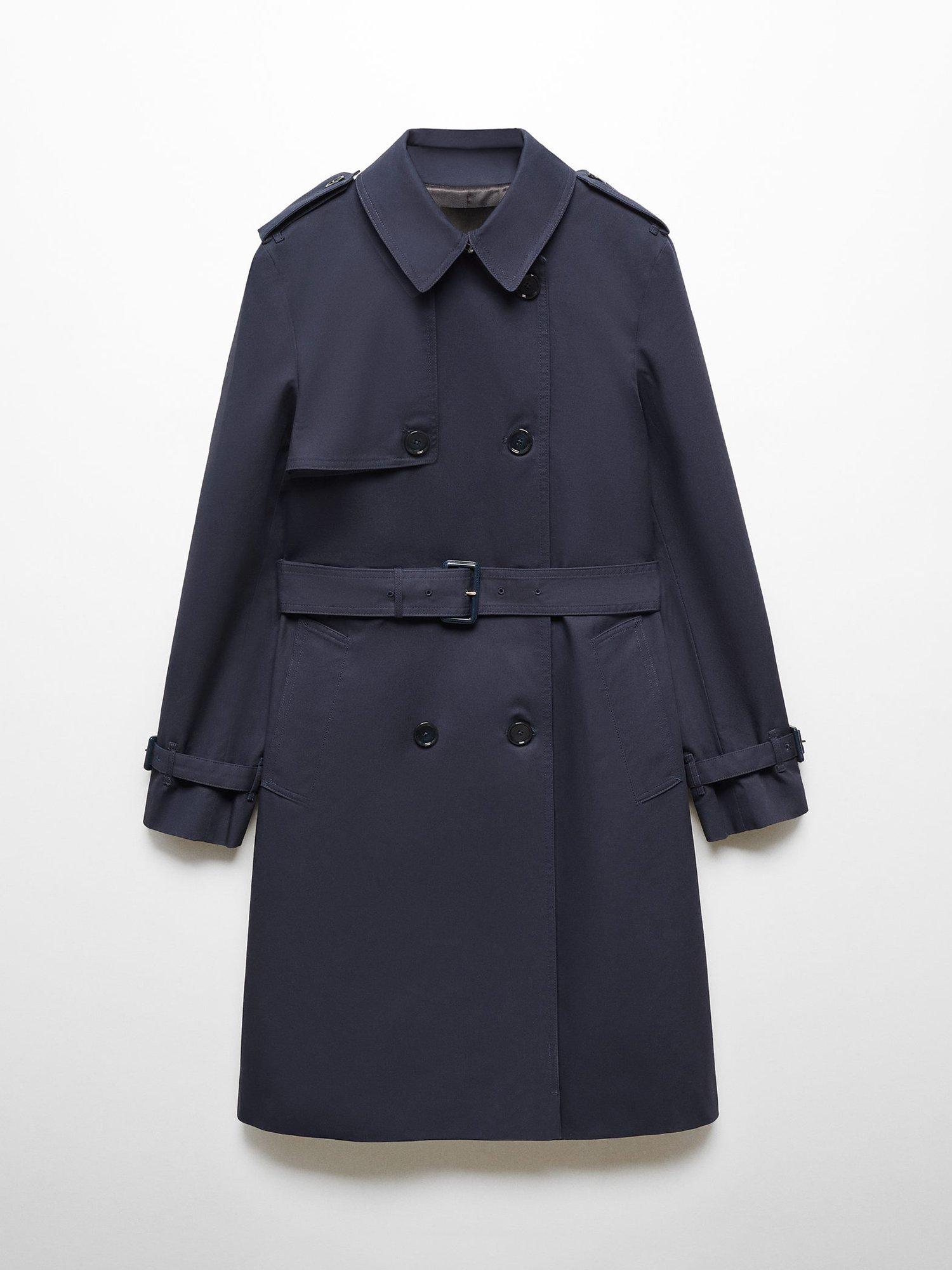 Product image 6 of 6, which shows Mango Polana Double Breasted Trench Coat, Navy, XXXL