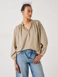 HUSH Lhea Cotton Blend Blouse, Darker Beige, Darker Beige