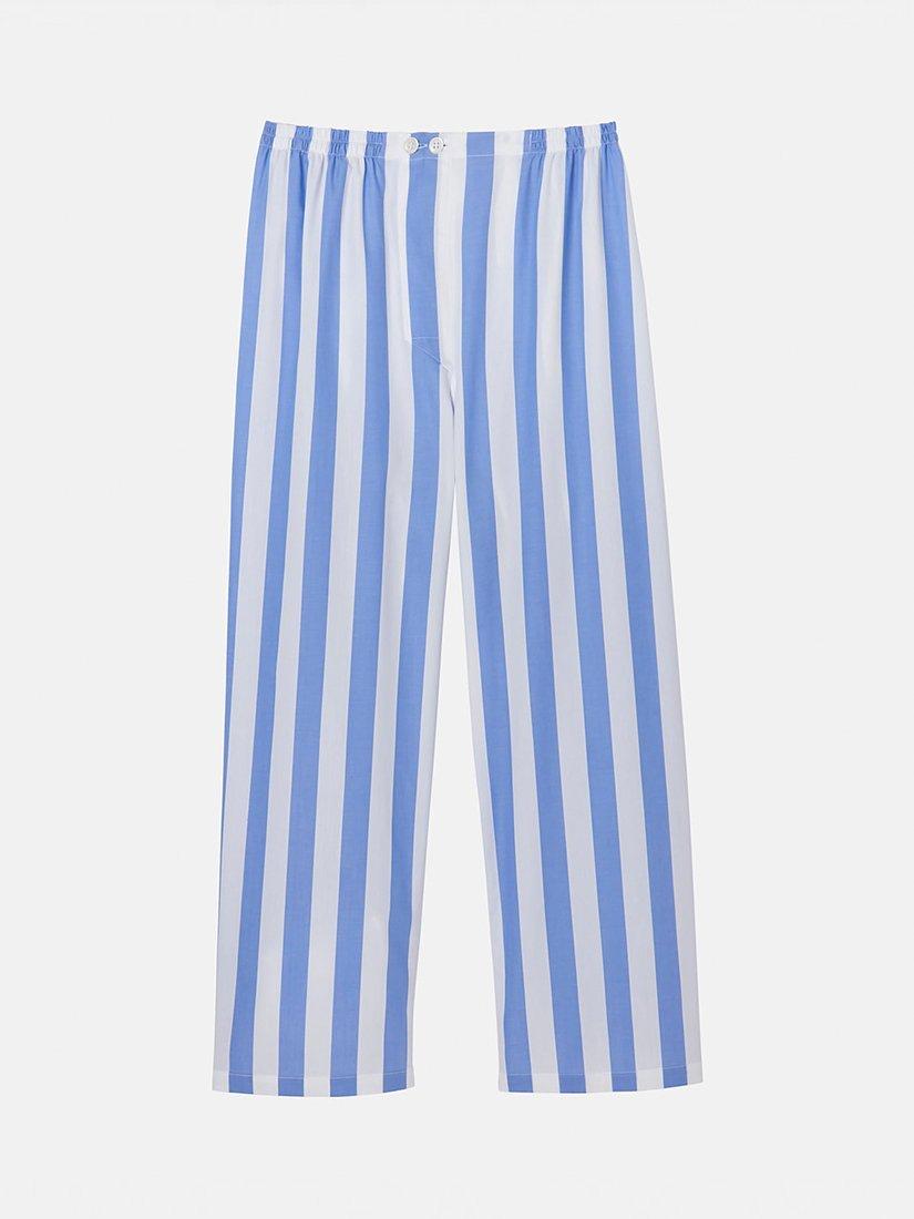 Product image 4 of 4, which shows British Boxers Crisp Cotton Striped Pyjamas, Boat Blue/White, S