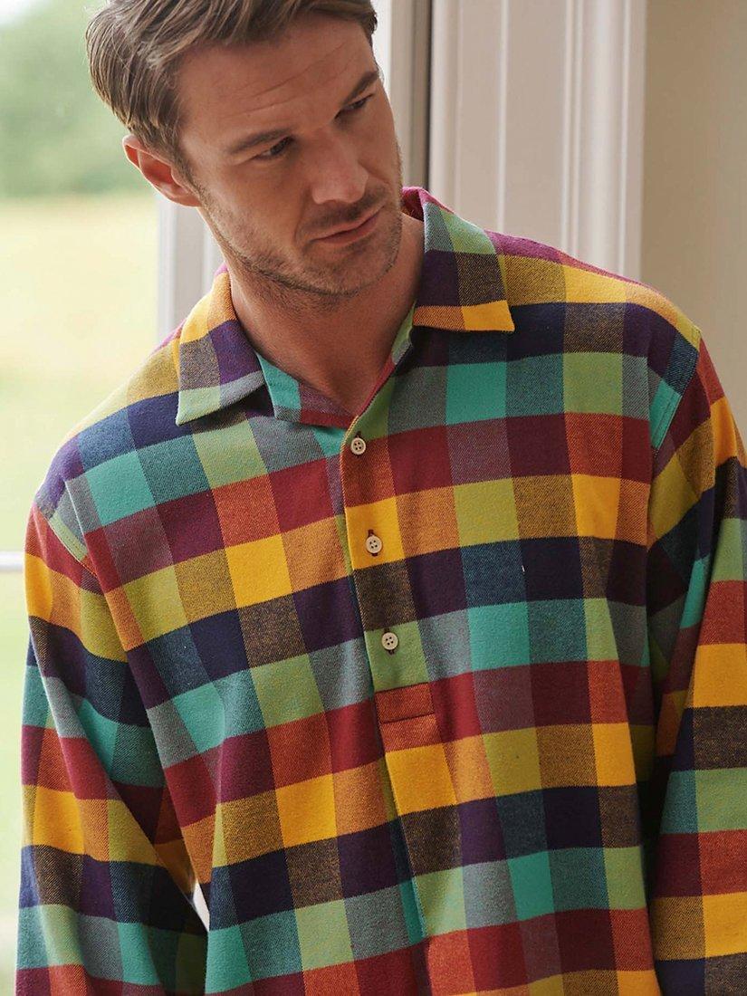 Product image 2 of 2, which shows British Boxers Check Brushed Cotton Nightshirt, Multi, S