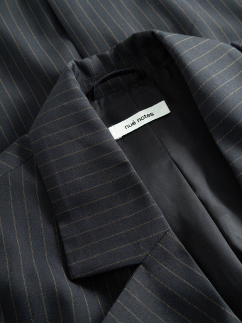 Product image 6 of 6, which shows nué notes Belma Wool Blend Blazer, Black Caramel Stripe, 8