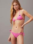 Calvin Klein Textured Triangle String Bikini Top, Bold Pink