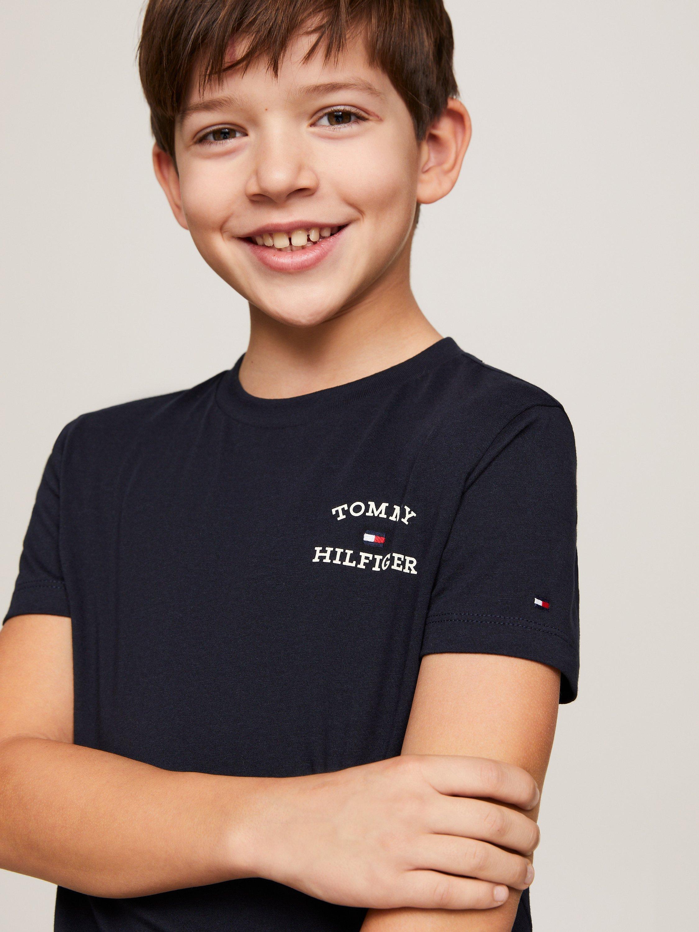 Tommy Hilfiger Kids' Chest Logo T-Shirt, Desert Sky