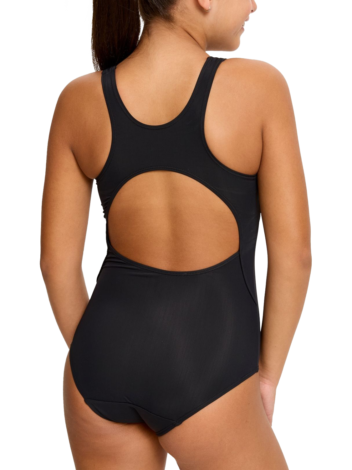 Product image 4 of 7, which shows Modibodi Teen Period Racerback Swimsuit, Black, Black, 10-12