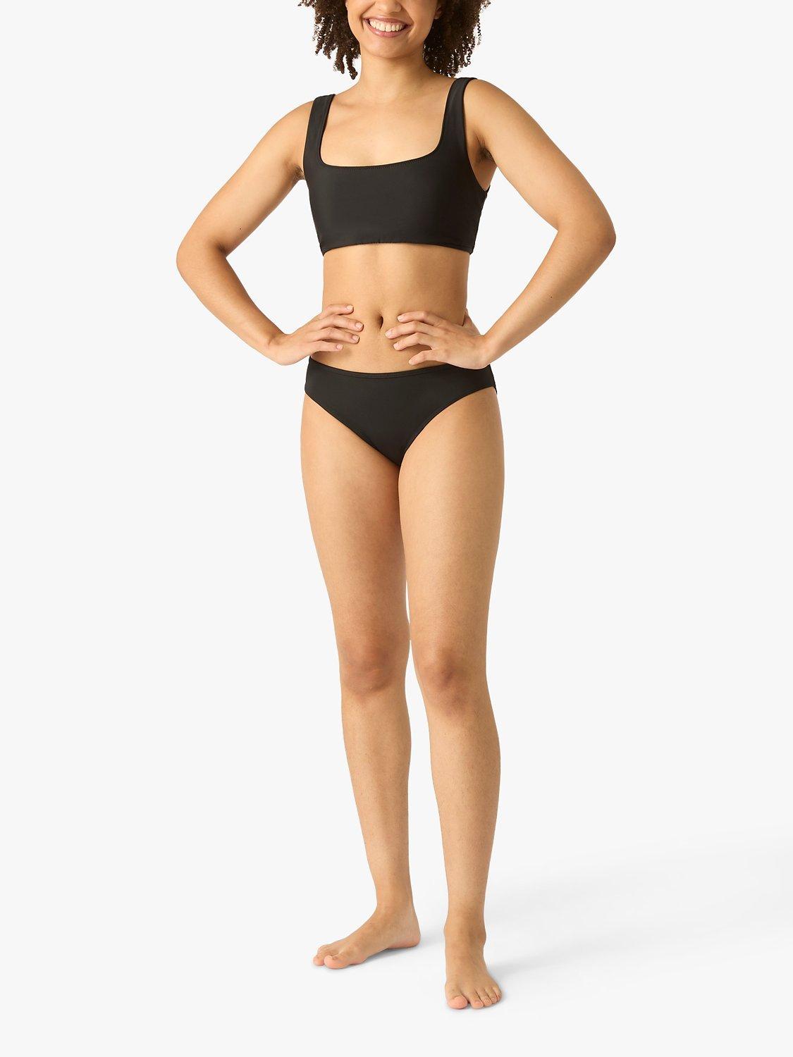 Modibodi Light Moderate Period Bikini Swim Briefs, Black, XXS