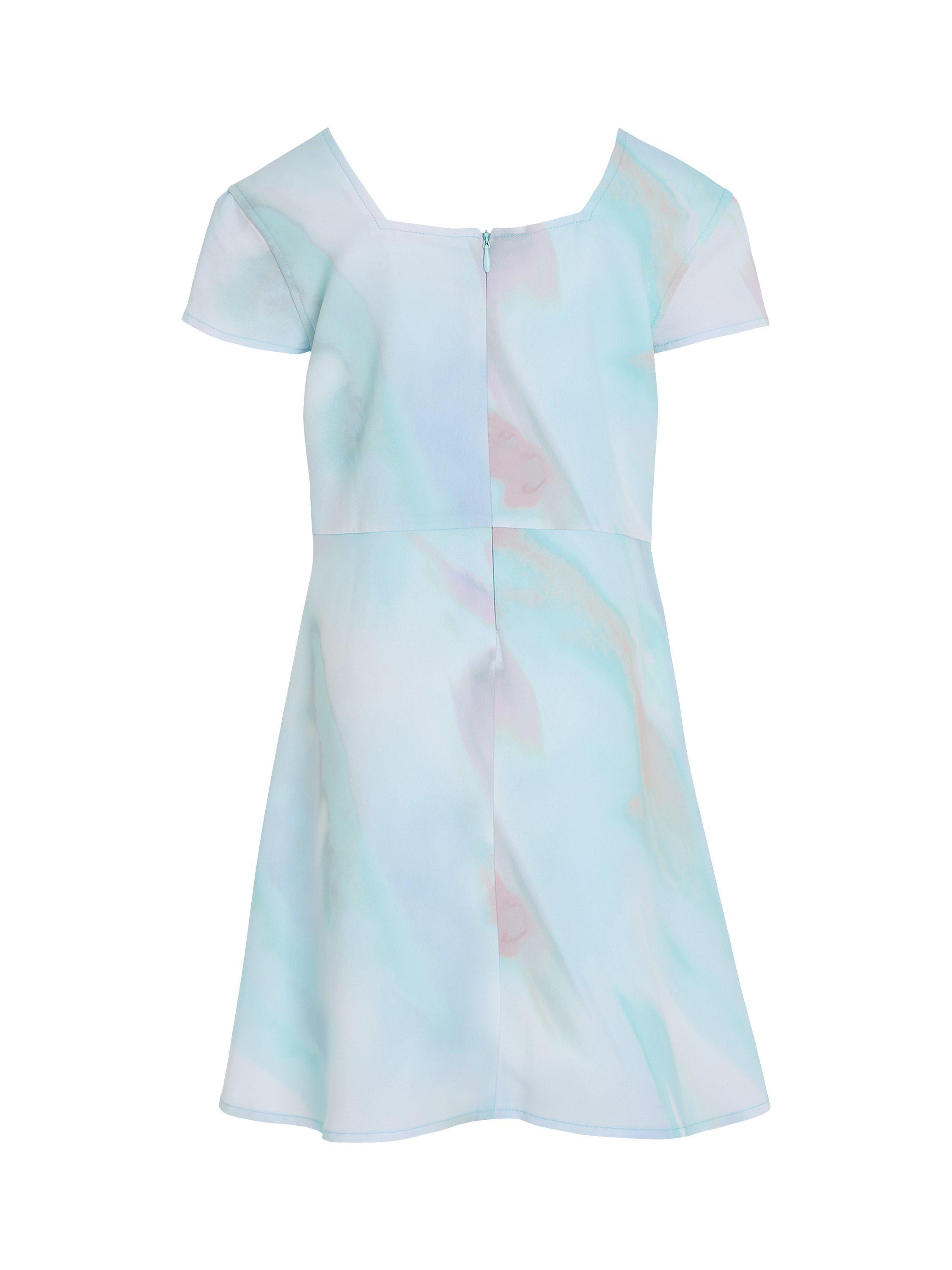 Product image 5 of 6, which shows Calvin Klein Kids' Serenity Square Print Dress, Blue Serenity, 14 years