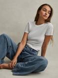 Reiss Victoria Short Sleeve Ribbed Top
