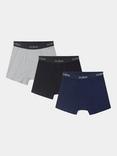 Aubin Hellston Boxers, Pack of 3, Grey/Black/Navy