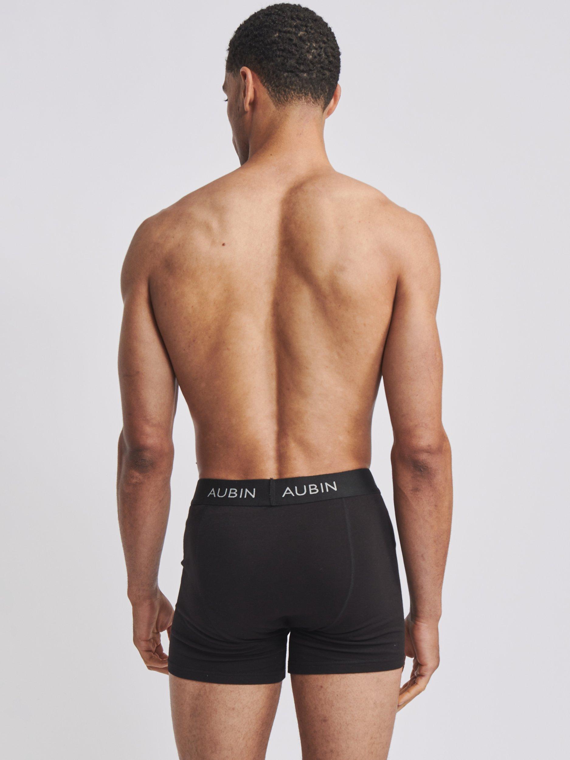 Product image 3 of 5, which shows Aubin Hellston Boxers, Pack of 3, Grey/Black/Navy, S