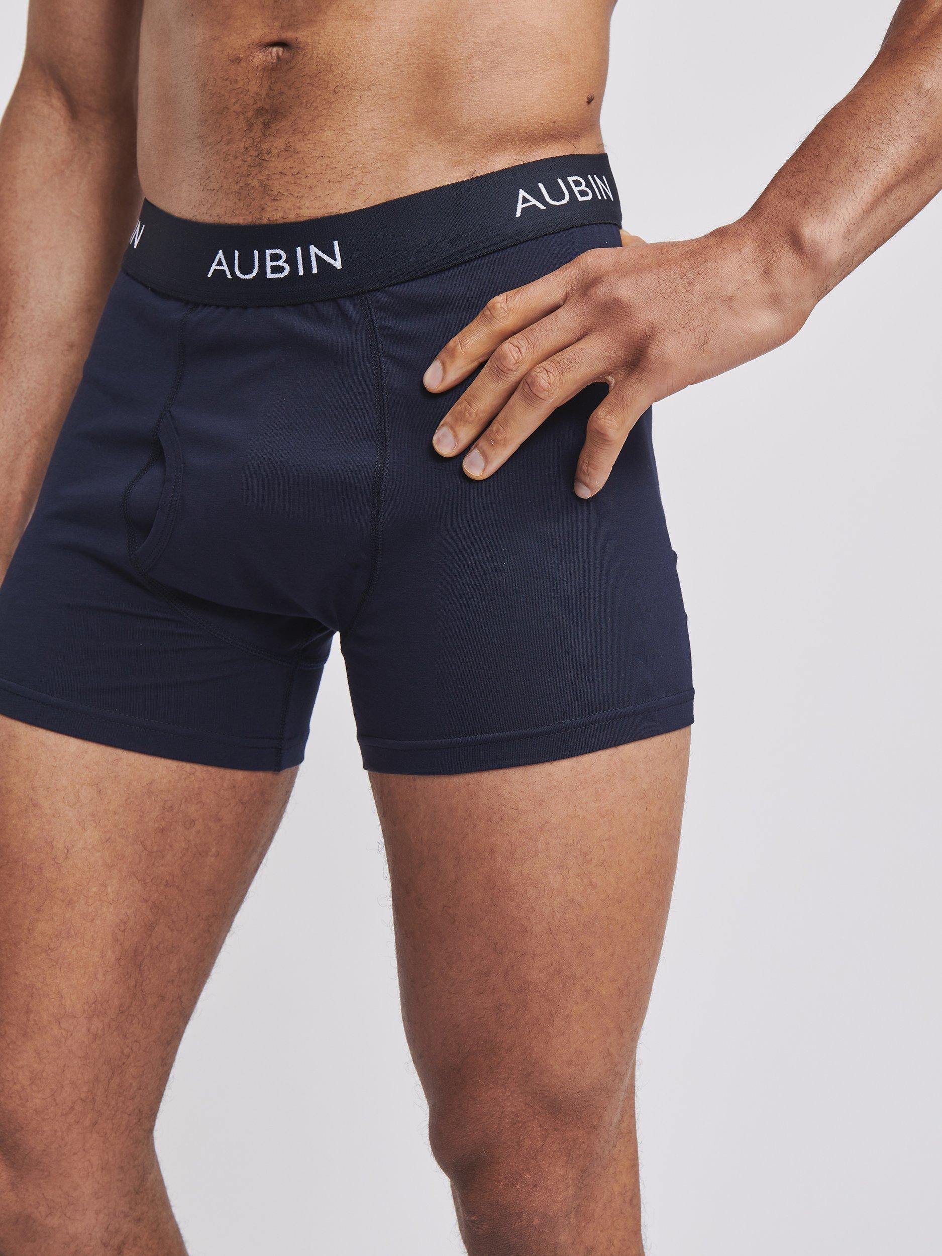 Product image 4 of 5, which shows Aubin Hellston Boxers, Pack of 3, Grey/Black/Navy, S