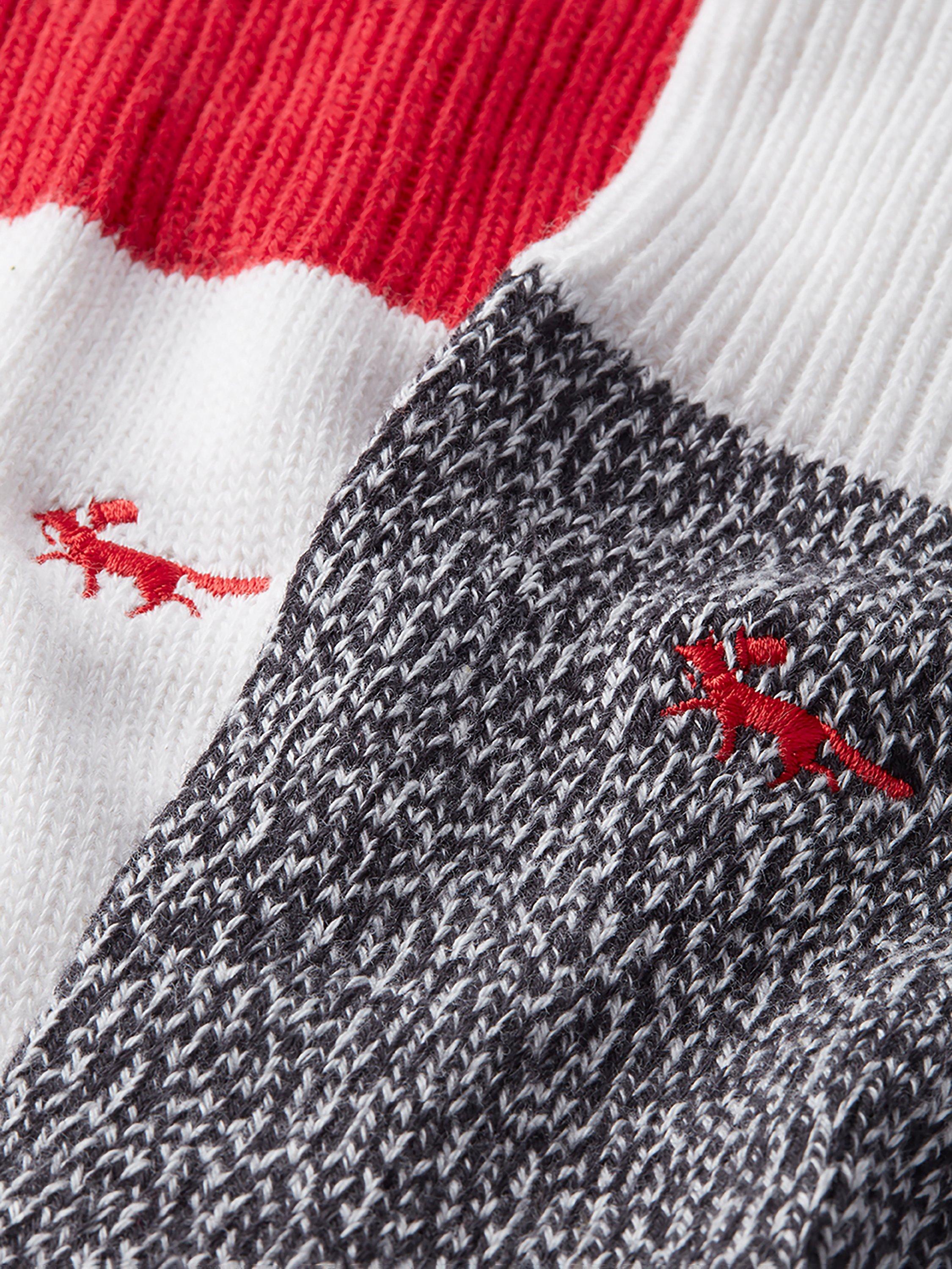 Product image 3 of 3, which shows Aubin Fowey Colour Block Socks, Pack of 2, Grey/Multi, One Size