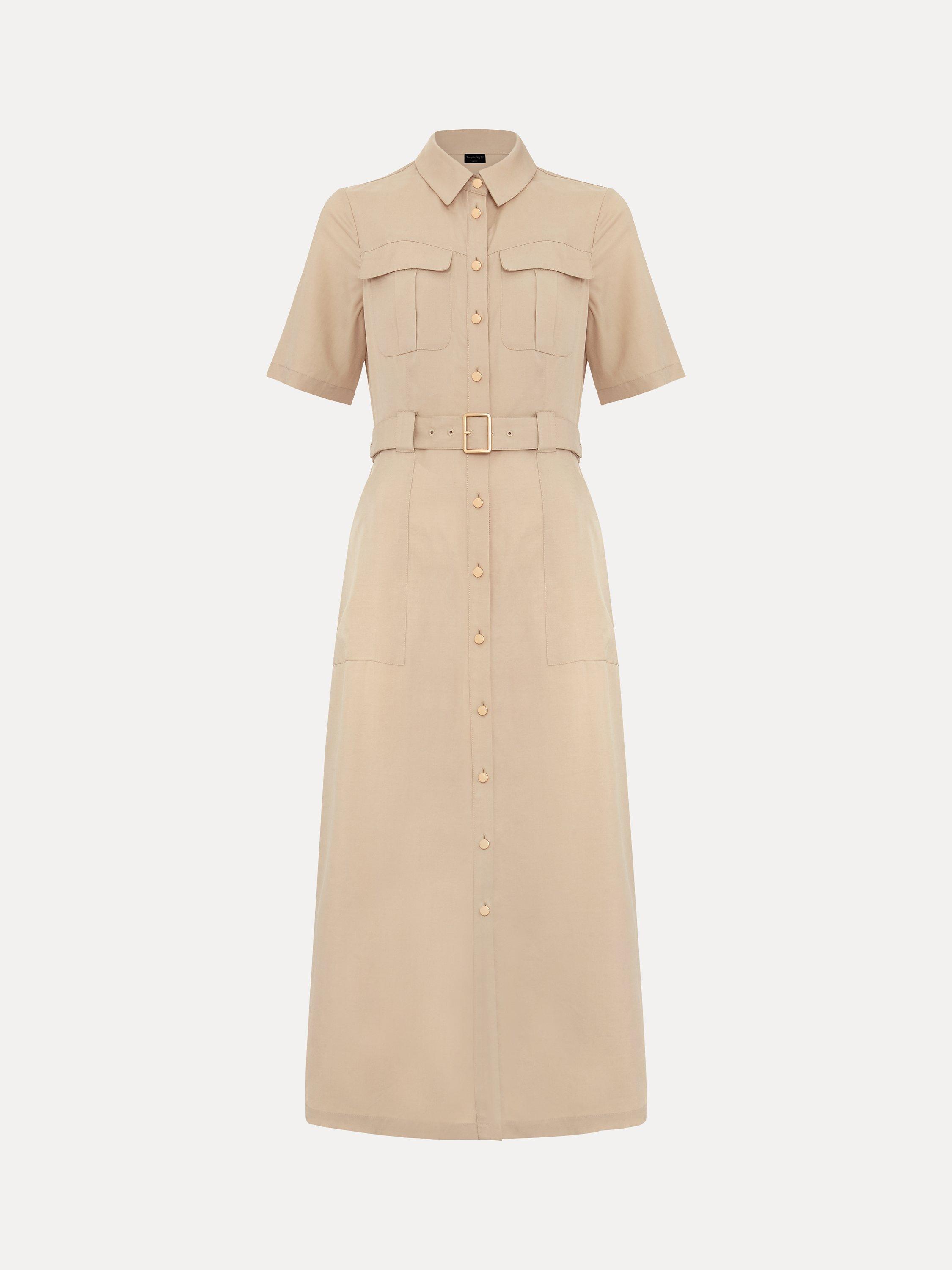 Product image 6 of 6, which shows Phase Eight Petite Willow Utility Midi Dress, Stone, 20