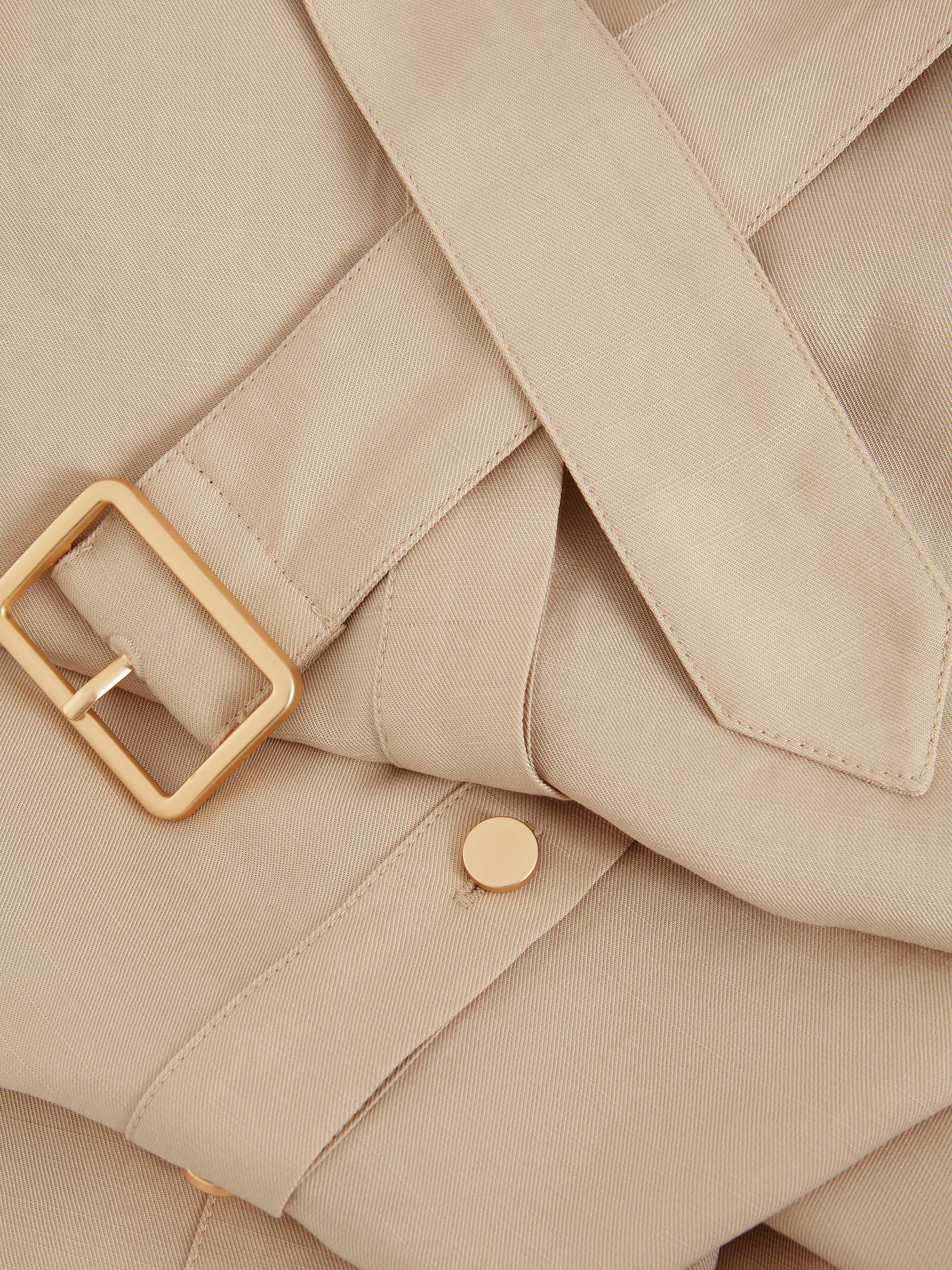 Product image 5 of 6, which shows Phase Eight Petite Willow Utility Midi Dress, Stone, 20