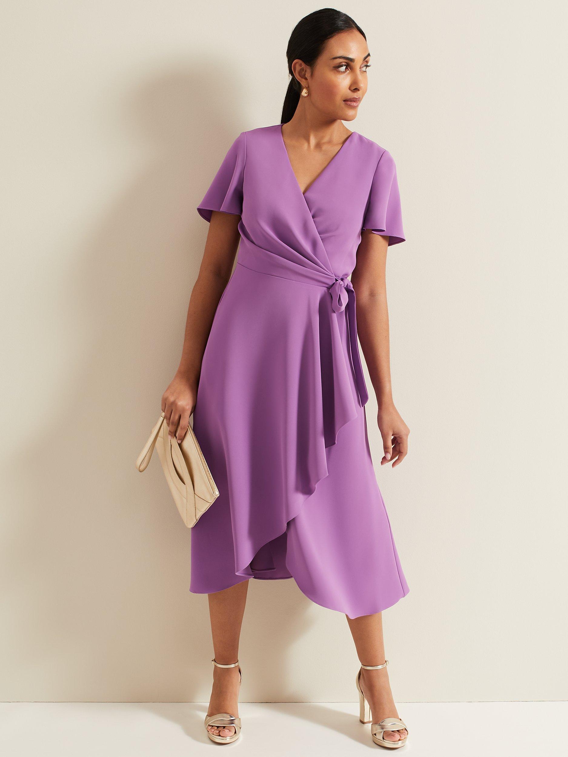 Phase Eight Petite Julissa Midi Wrap Dress Purple