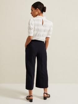 Phase Eight Petite Aubrielle Clean Crepe Culottes, Navy - view 2, Navy