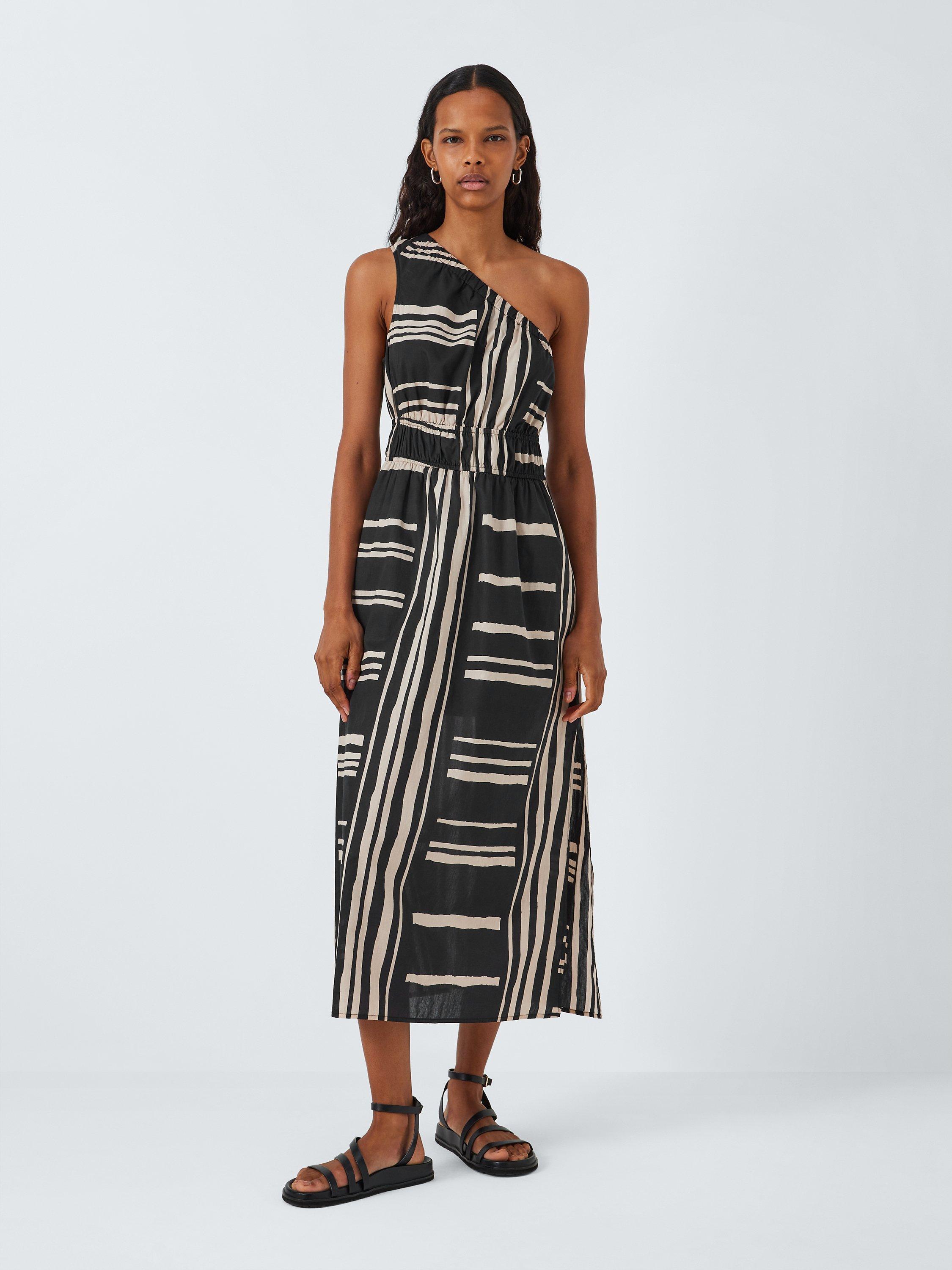 Rails Melani Island Stripe Cotton Midi Dress Black White