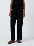 Rails Leon Organic Cotton Crop Trousers, Black Gauze