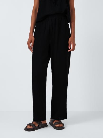 Rails Leon Organic Cotton Crop Trousers, Black Gauze, Black Gauze