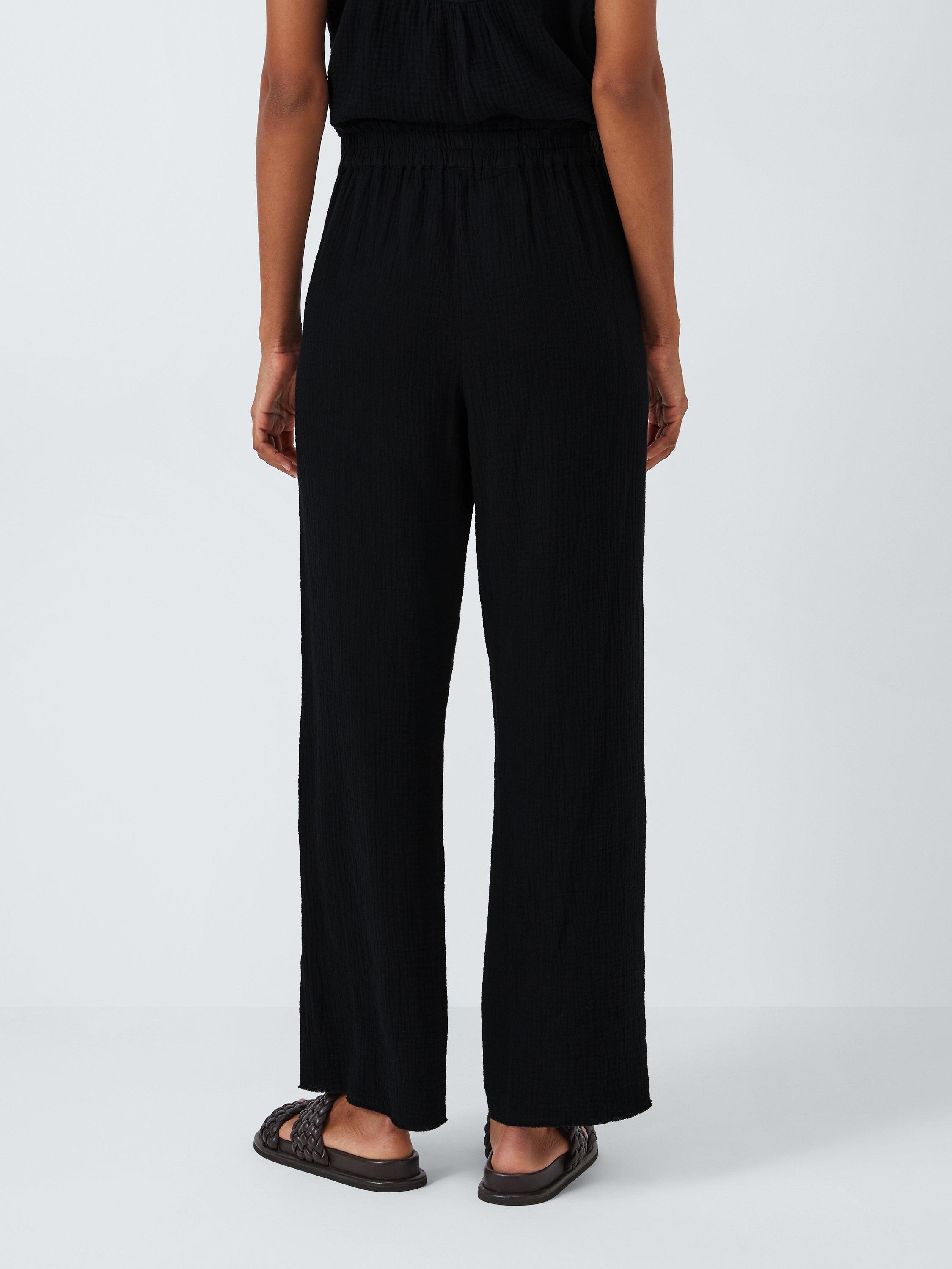Product image 2 of 6, which shows Rails Leon Organic Cotton Crop Trousers, Black Gauze, XS
