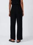 Rails Leon Organic Cotton Crop Trousers, Black Gauze