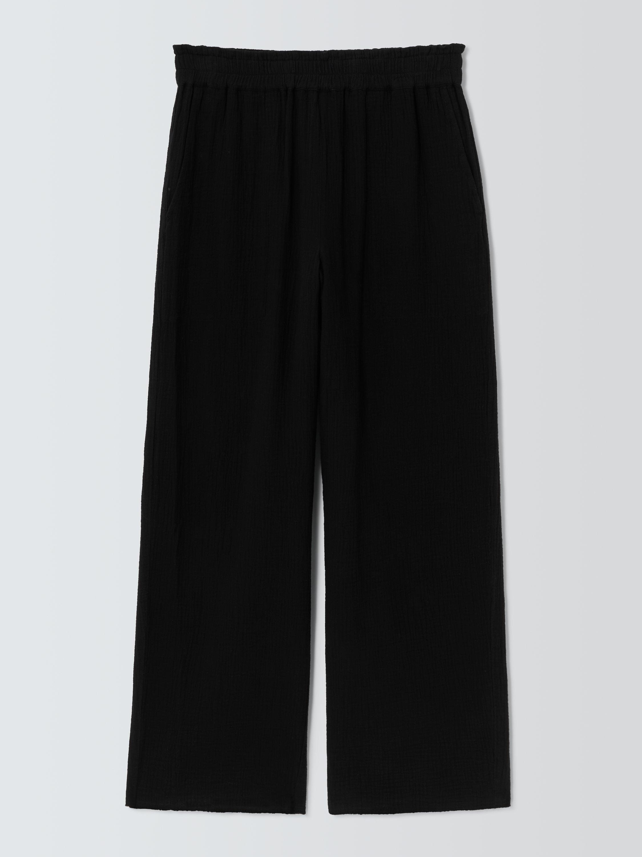 Product image 4 of 6, which shows Rails Leon Organic Cotton Crop Trousers, Black Gauze, XS