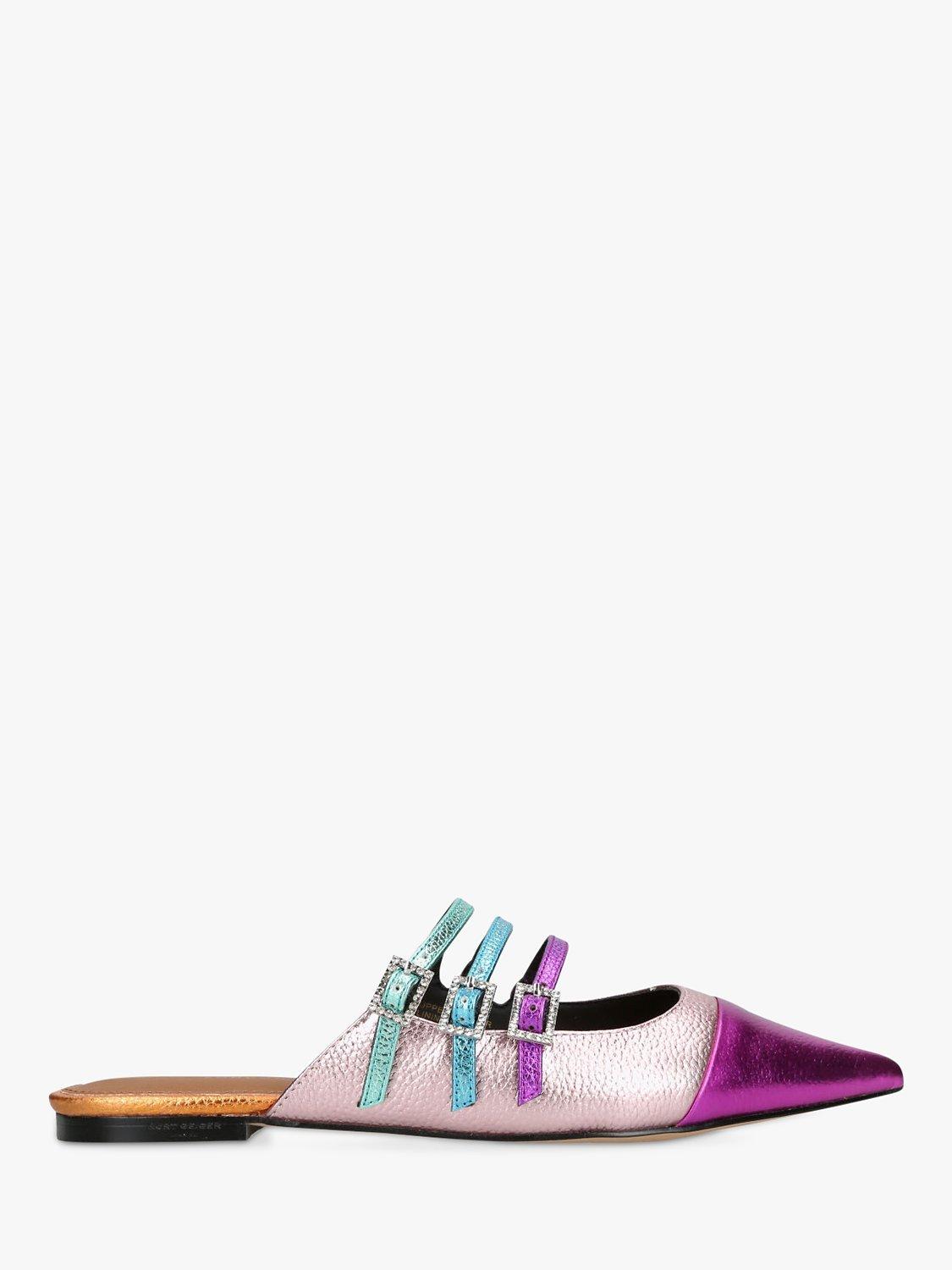 Kurt Geiger London Pierra Leather Pointed Toe Flat Mules, Multi