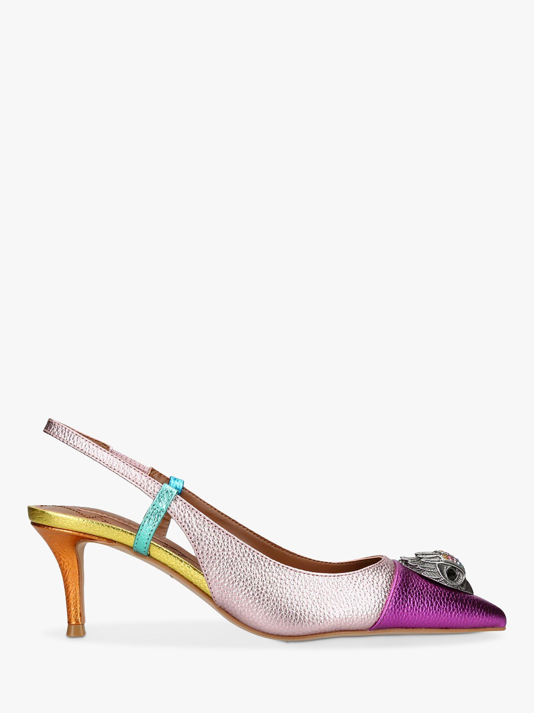 Kurt Geiger London Belgravia Eagle Leather Slingback Court Shoes, Multi