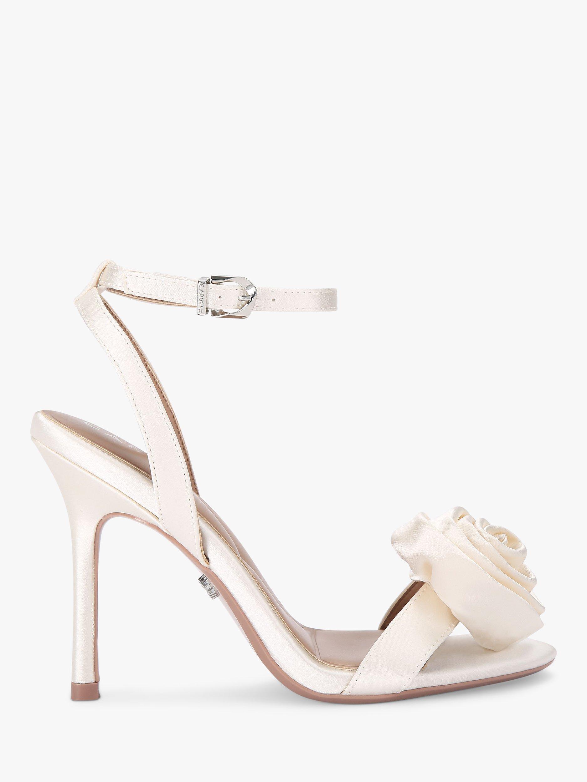 Carvela Corsage Satin Stiletto Heel Sandals, White