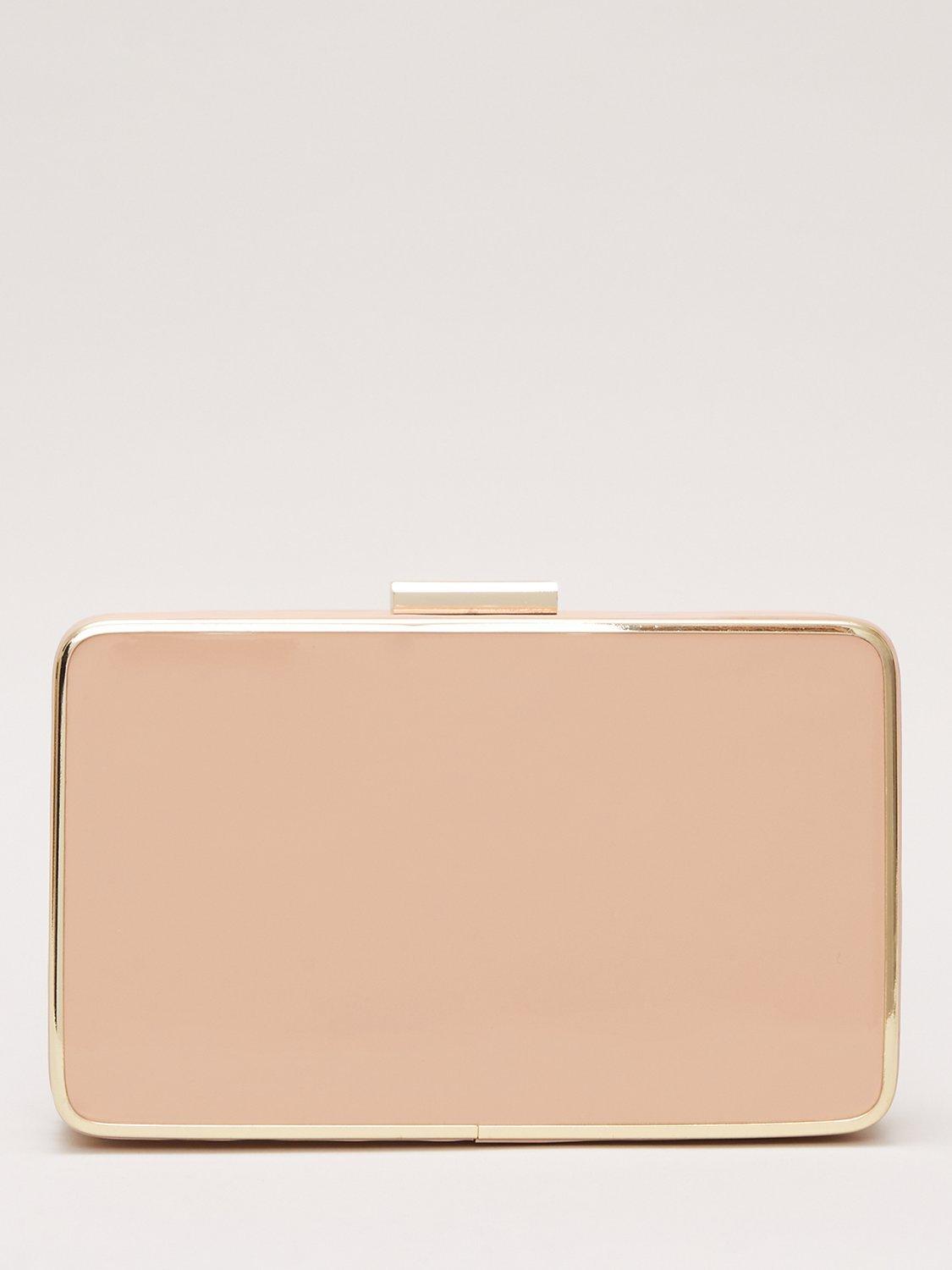Pale pink patent clutch bag hotsell