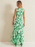 Phase Eight Kara Maxi Tiered Floral Dress, Green/Cream