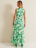 Phase Eight Kara Maxi Tiered Floral Dress, Green/Cream, Green/Cream