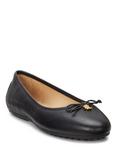 Lauren Ralph Lauren Jayna Pebble Leather Ballerina Pumps, Black