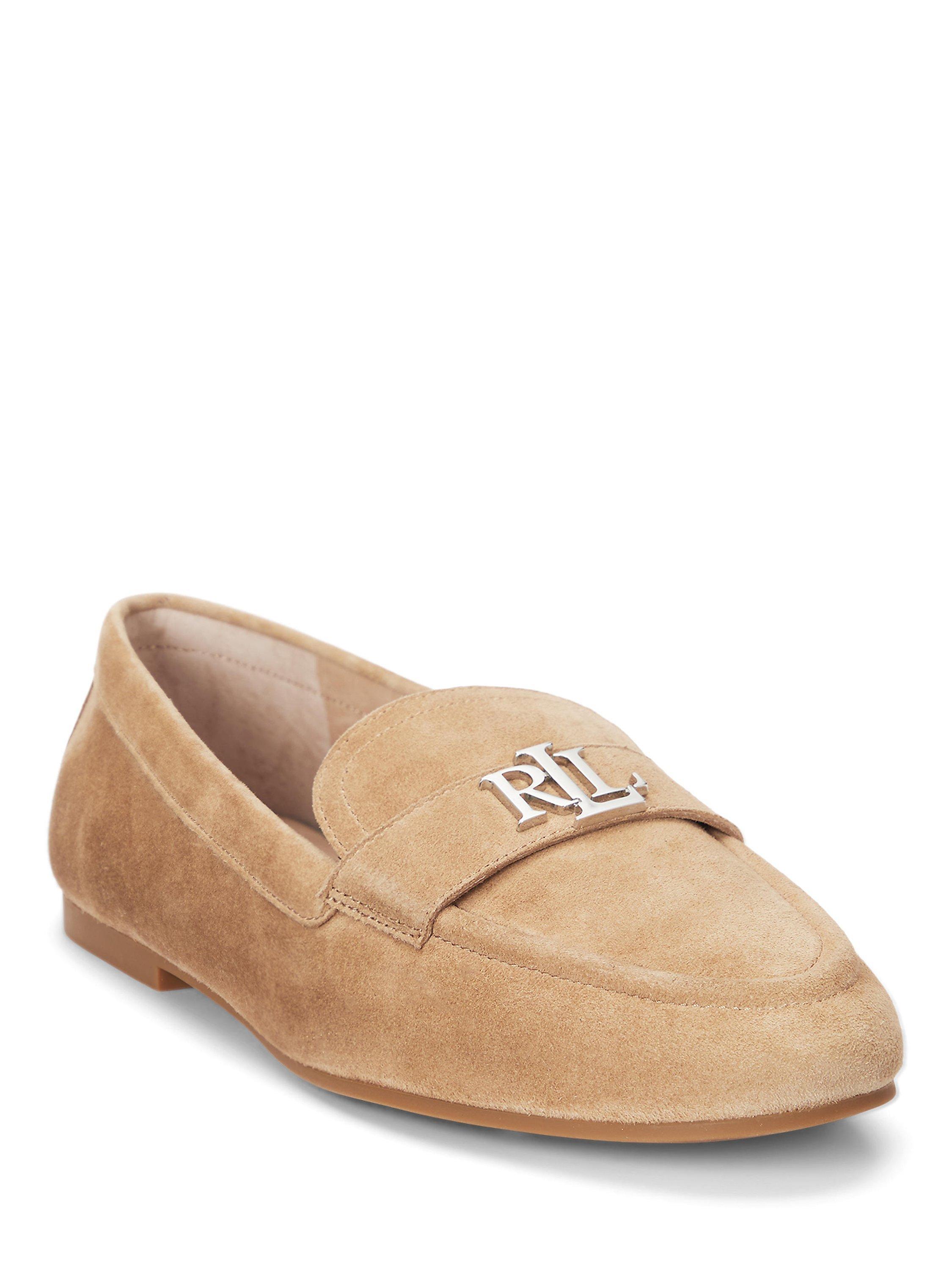 Lauren Ralph Lauren Averi III Suede Loafers, Camel, 3