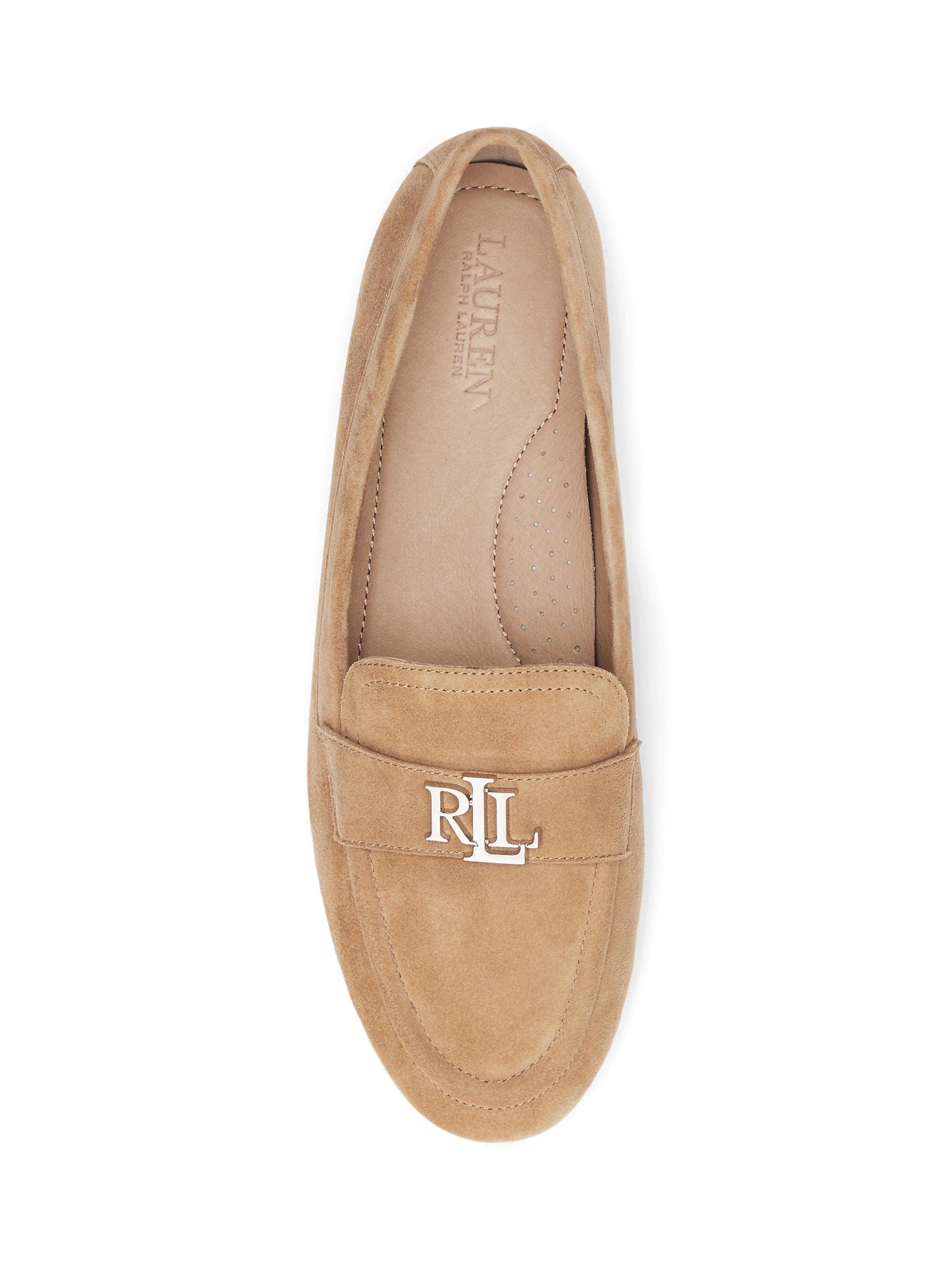 Lauren Ralph Lauren Averi III Suede Loafers, Camel, 3