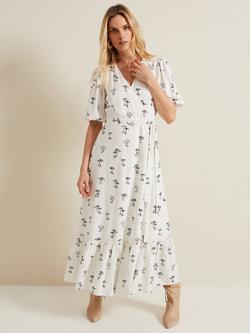 Phase Eight Nelly Wrap Midi Dress, Cream, Cream