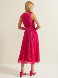 Phase Eight Simara Pleated Midi Dress - view 2, Pink
