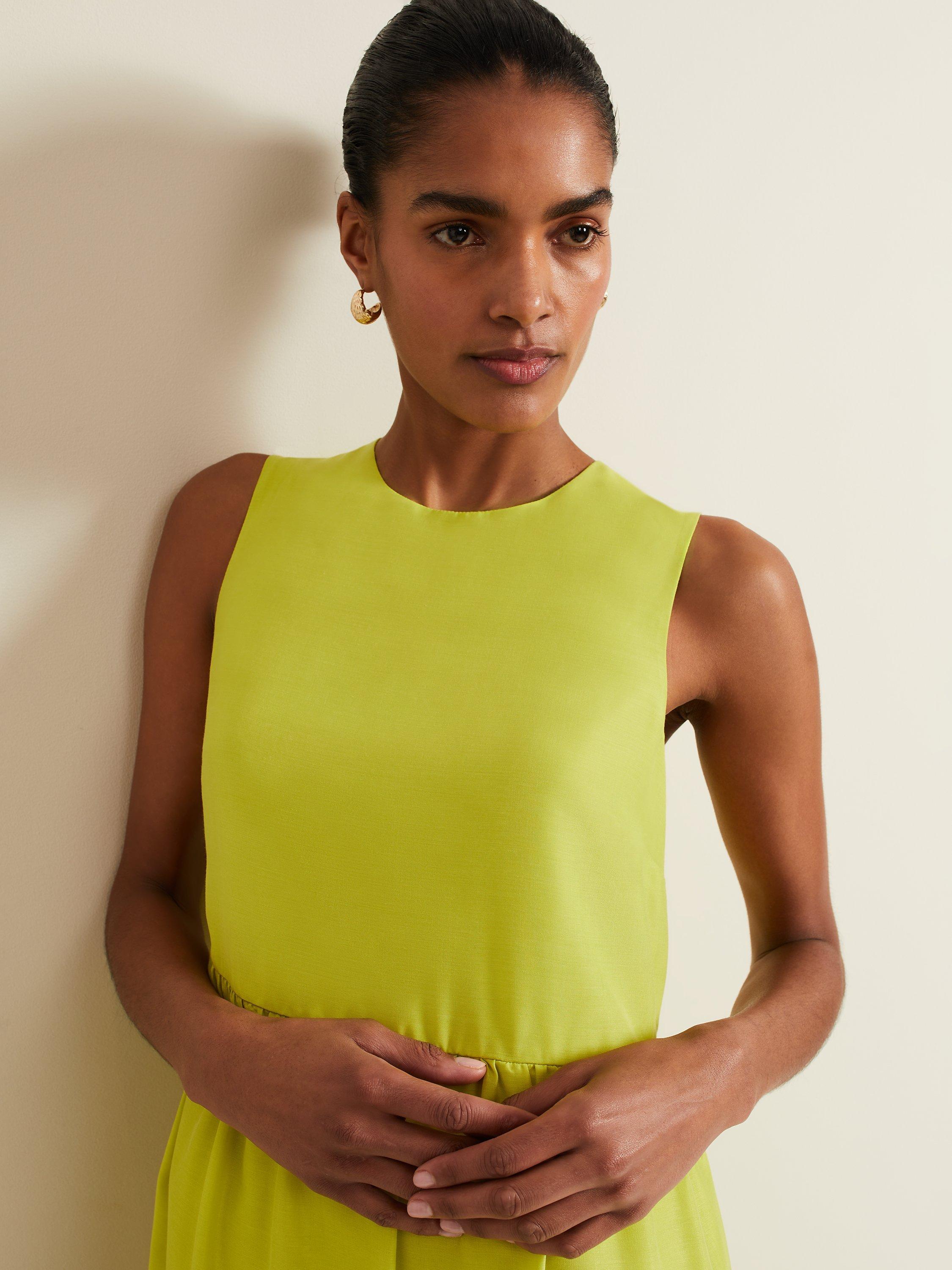 Product image 4 of 9, which shows Phase Eight Sara Tiered Maxi Dress, Lime, 10