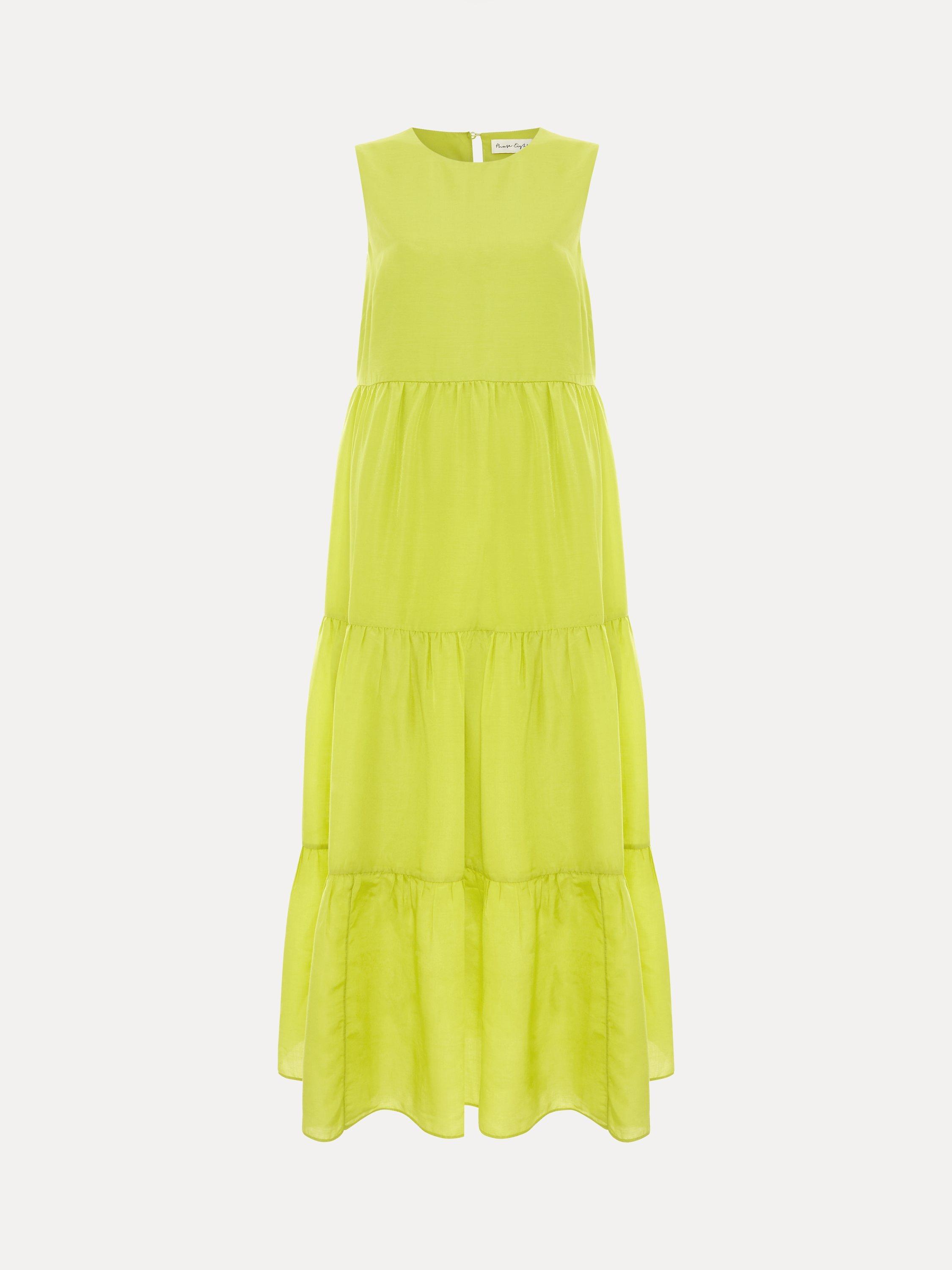 Phase Eight Sara Tiered Maxi Dress, Lime, 10