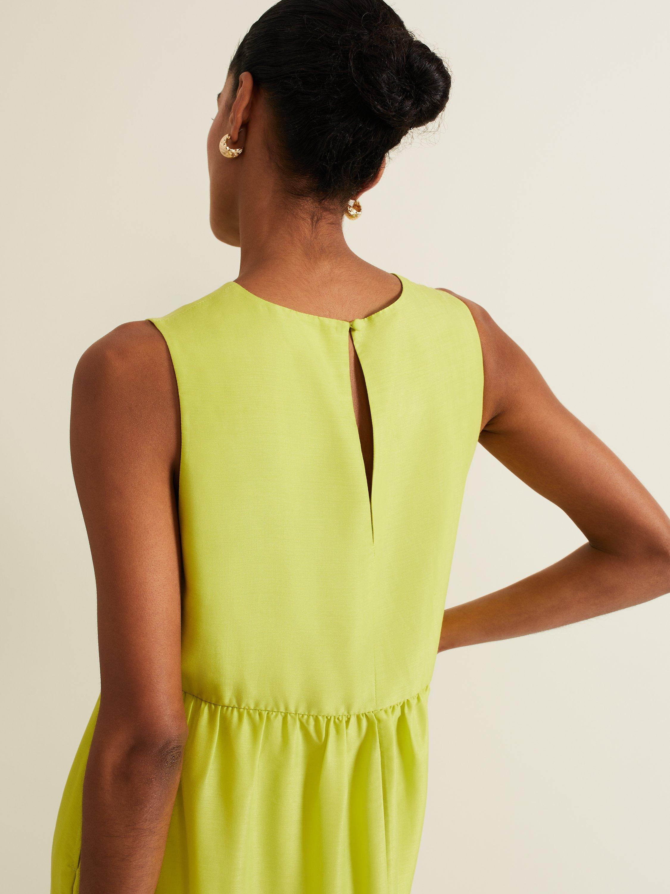 Product image 8 of 9, which shows Phase Eight Sara Tiered Maxi Dress, Lime, 10