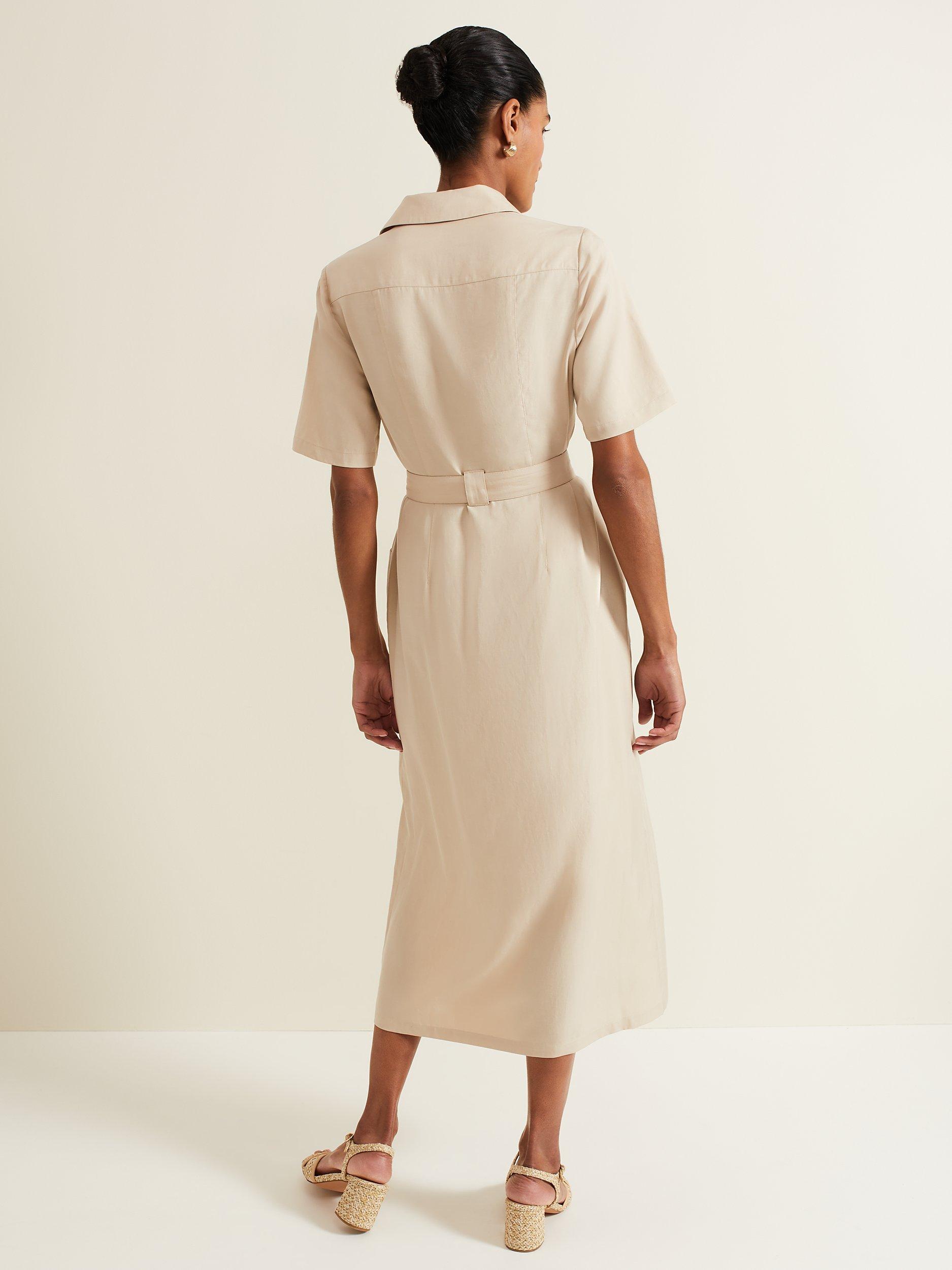 SALE☆【Phase Eight】Willow Midi Utility Dress Phase Eight Willow Utility Midi Dress, Stone