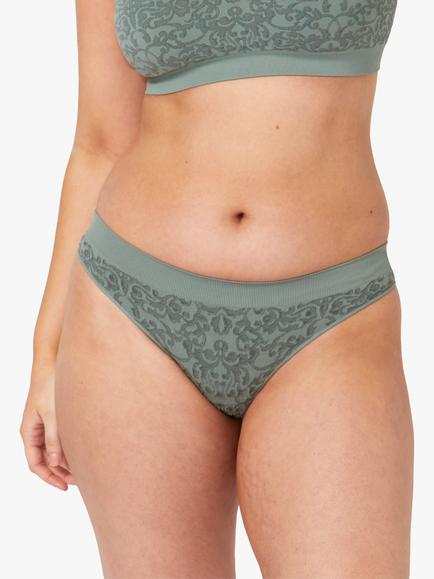 Ambra Bare Essentials Lace Design Bikini Knickers, Lagoon