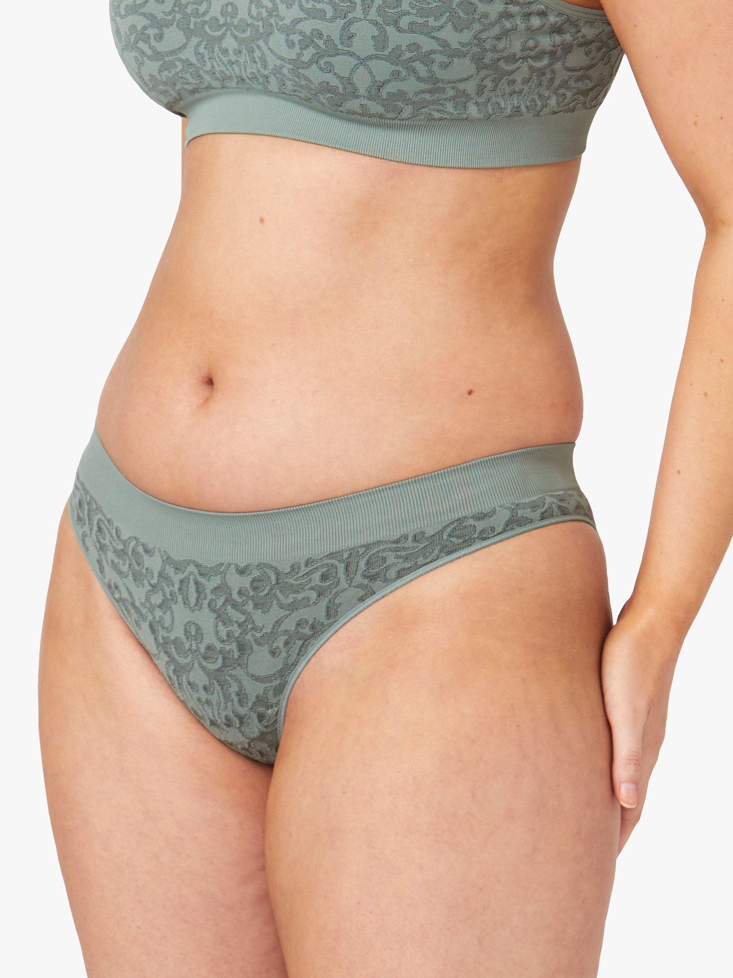 Ambra Bare Essentials Lace Design Bikini Knickers - view 2, Lagoon