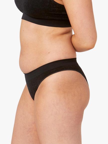 Ambra Bare Essentials Lace Design Bikini Knickers - view 2, Black